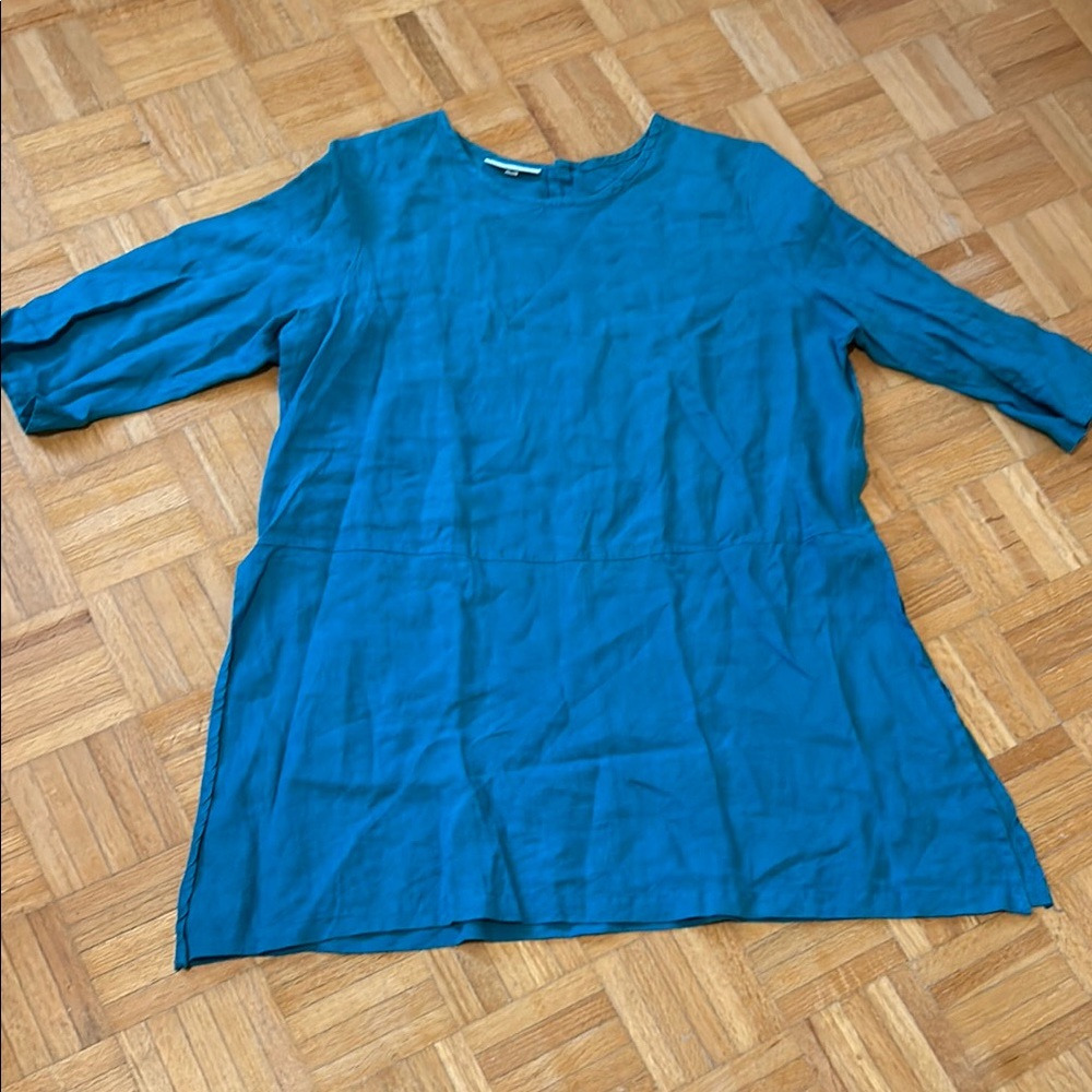 Bryn Walker Teal 3/4 Sleeve Tunic Top